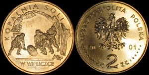 Polska, 2 Złote 2001, Kopalnia Soli w Wieliczce