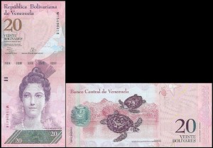 WENEZUELA, 20 BOLIVARES 29.10.2013 Pick 91f 