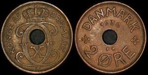 Dania, 2 Ore różne roczniki, KM 827.2, Stan II-