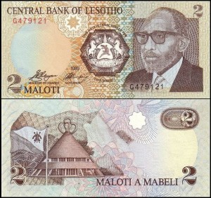 LESOTO, 2 MALOTI 1989 Pick 9a