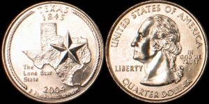 USA, 25 Cents 2004 P, KM 357, Texas, stan I