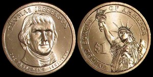 USA, 1 Dollar 2007 P, KM 403, T.Jefferson, sstan I