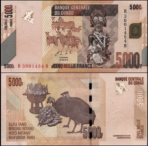 KONGO - REPUBLIKA, 5000 FRANCS 2013 Pick 102b