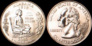 USA, 25 Cents 2003 D, KM 344, Alabama, stan I