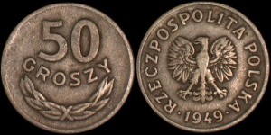 Polska, 50 Groszy 1949, CuNi