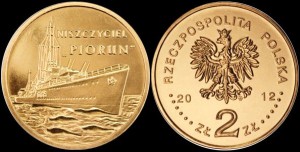 Polska, 2 Złote 2012, Niszczyciel PIORUN