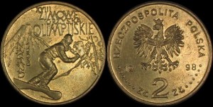Polska, 2 Złote 1998, Zimowe IO w Nagano