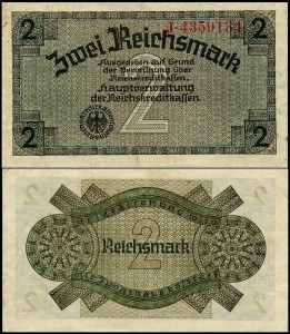 NIEMCY - REICHSKREDIT KASSEN, 2 REICHSMARK (1940-1945) Pick R137a