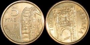 Hiszpania, 5 Pesetas 1999, KM 1008