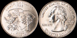 USA, 25 Cents 2000 P, South Carolina, KM 307, stan I
