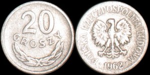 Polska, 20 Groszy 1962