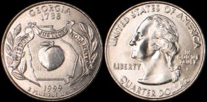 USA, 25 Cents 1999 P, Georgia, KM 296, stan I