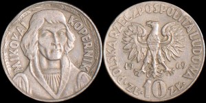 Polska, 10 Złotych 1969, Kopernik 'mały', Stan III