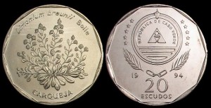 Wyspy Zielonego Przylądka, 20 Escudos 1994, Zioła, KM 33, Stan I