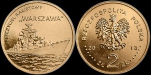 Polska, 2 Złote 2013, Niszczyciel Rakietowy WARSZAWA