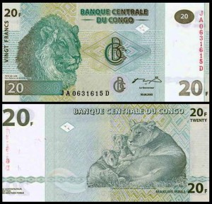 KONGO - REPUBLIKA, 20 FRANCS 2003, HdM, Pick 94a