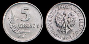 Polska, 5 Groszy 1963
