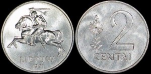 Litwa, 2 Centai 1991, KM 86, Stan I