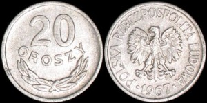 Polska, 20 Groszy 1967