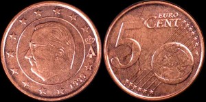 EURO-Belgia Król Albert II, 5 Centów 1999, KM 226, Stan I