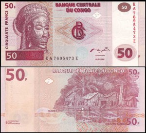 KONGO - REPUBLIKA, 50 FRANCS 2000, HdM, Pick 91A