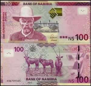NAMIBIA, 100 NAMIBIA DOLLARS 2012 Pick 14a