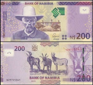 NAMIBIA, 200 NAMIBIA DOLLARS 2015 Pick 15b