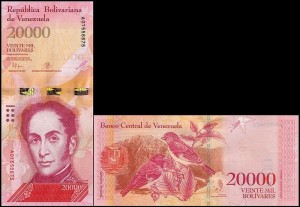 WENEZUELA, 20000 BOLIVARES 18.08.2016, seria A, Pick 99