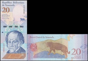 WENEZUELA, 20 BOLIVARES 15.01.2018 Pick 104