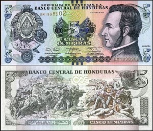 HONDURAS, 5 LEMPIRAS 2014, Pick 98b