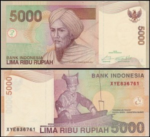 INDONEZJA, 5000 RUPIAH 2001/2016 Pick 142p2R