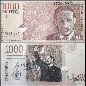 KOLUMBIA, 1000 PESOS 19.8.2015 Pick 456t