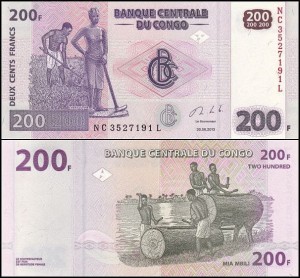 KONGO - REPUBLIKA, 200 FRANCS 2013 Pick 99b