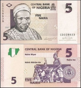 NIGERIA, 5 NAIRA 2007 Pick 32b