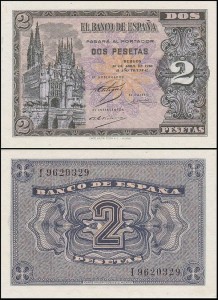 HISZPANIA, 2 PESETAS 1938 Pick 109a