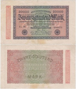 NIEMCY, 20000 MARK 1923 Pick 85f