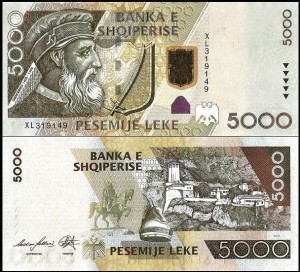 ALBANIA 5000 LEKE 2013 Pick 75b