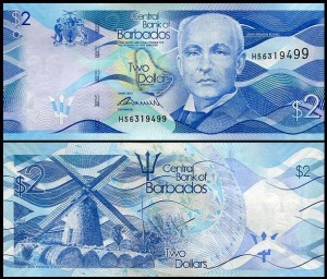BARBADOS, 2 DOLLARS 2013, Pick 73a