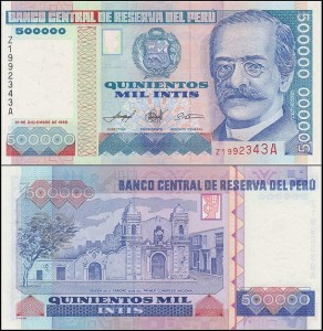 PERU, 500000 INTIS 1989, seria ZA, Pick 147r