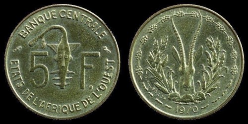 AfrykaZachodnia 5Franków 1970 KM2a.jpg