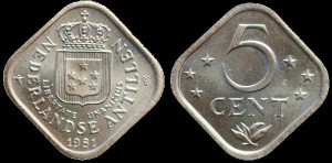 Antyle Hol., 5 Centów, 1985, KM 13
