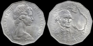 Australia, 50 Centów, 1970, James Cook, KM 69