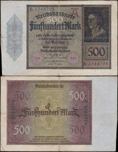 NIEMCY 500 MARK 27.III.1922 Pick 73
