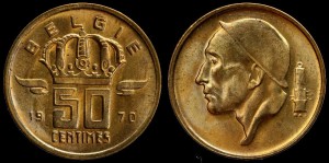 Belgia, 50 Centimes RR, KM 149.1