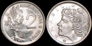 Brazylia, 2 Centavos 1975, KM 586
