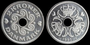 Dania, 2 Kroner, różne roczniki, KM 874.1, Stan I 