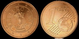 EURO-Austria Kwiat Goryczki, 1 cent 2020, KM 3082, Stan I 