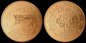 EURO-Austria Pierwiosnek, 5 centów 2020, KM 3084, Stan I 
