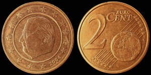 EURO-Belgia Król Albert II, 2 Centy 2004, KM 225, Stan I