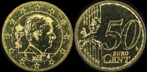 EURO-Belgia Król Albert II, 50 EuroCents 2015, KM 336, Stan I